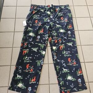 NWT Men's Size XXL Sonoma Outdoors Hiking Print Fleece Pajama Lounge Pants